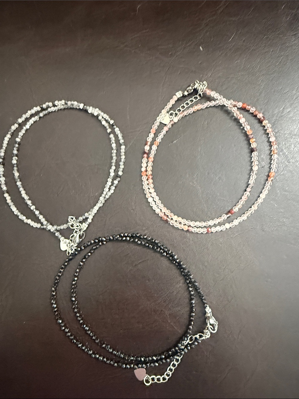 NWOT 3 Dainty Crystal Necklaces